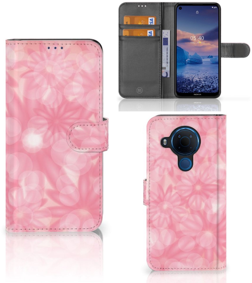 Boekhoesje voor Nokia 5.4 Hoesje Spring Flowers