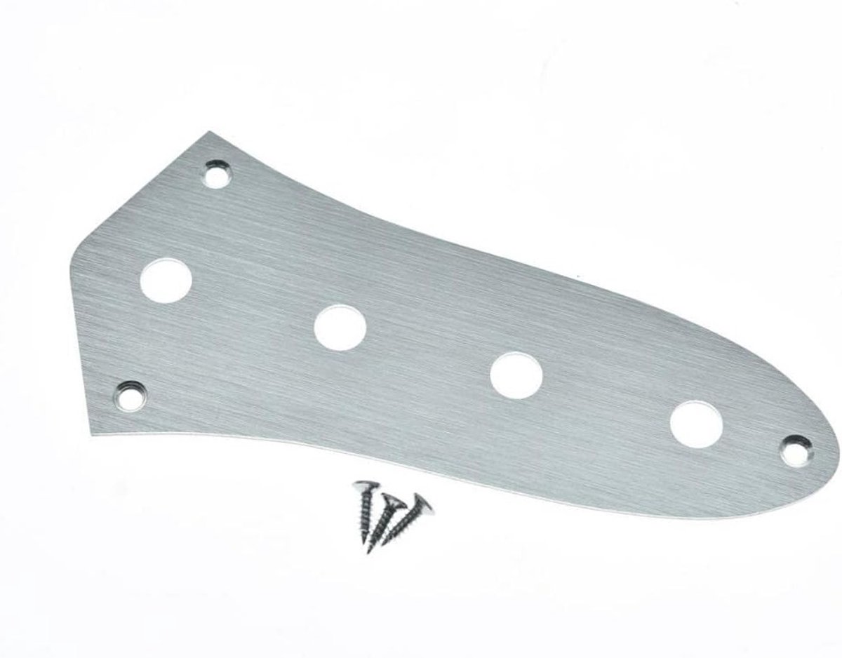 Aluminium Anodized J Bass Control Plate voor Jazz Bass met 3/8" CTS Potgaten - Zilver, Perfect voor American en Mexicaanse Jazz Bass
