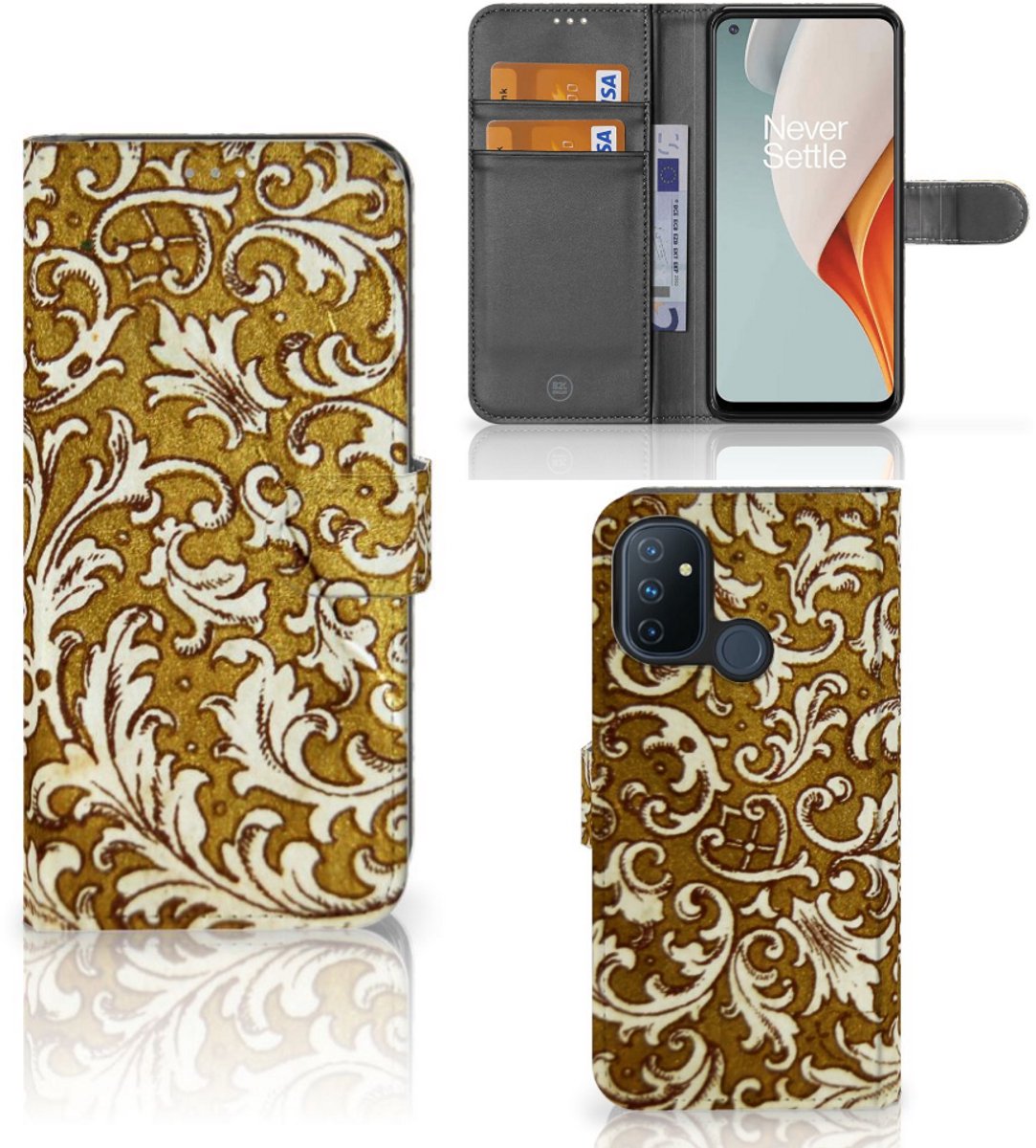 Wallet Case OnePlus Nord N100 Barok Goud