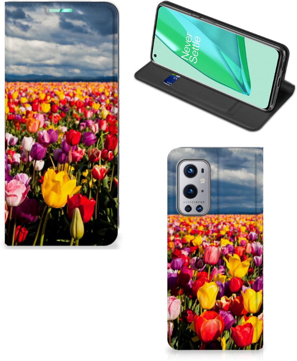 Standcase Hoesje voor OnePlus 9 Pro Smart Cover Tulpen