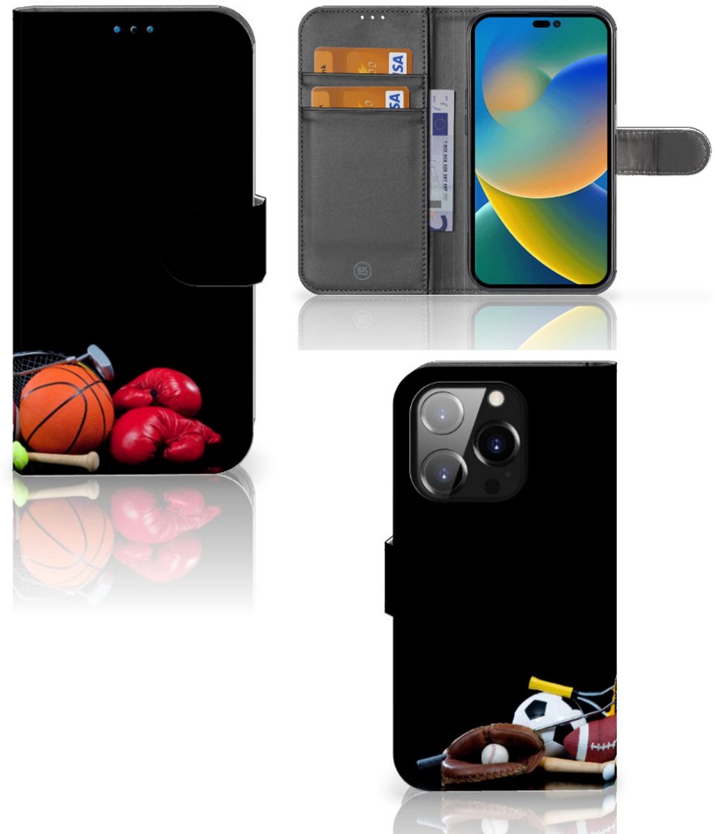 iPhone 14 Pro Wallet Case met Pasjes Sports