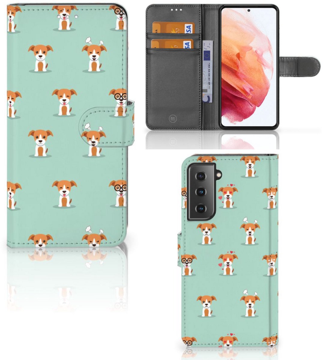 Samsung Galaxy S21 Telefoonhoesje met Pasjes Pups