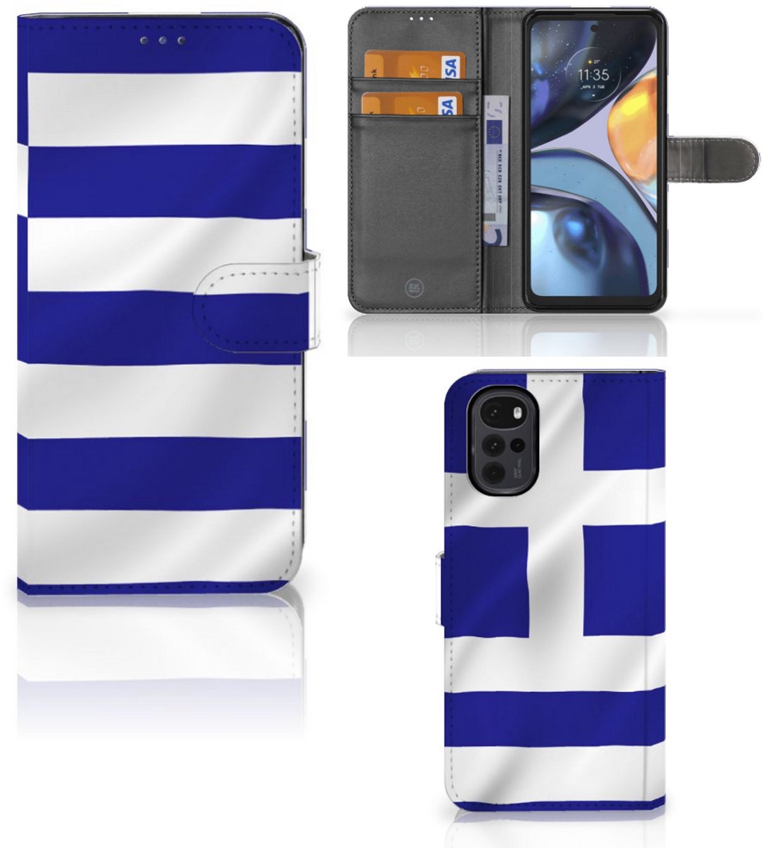 Motorola Moto G22 Bookstyle Case Griekenland