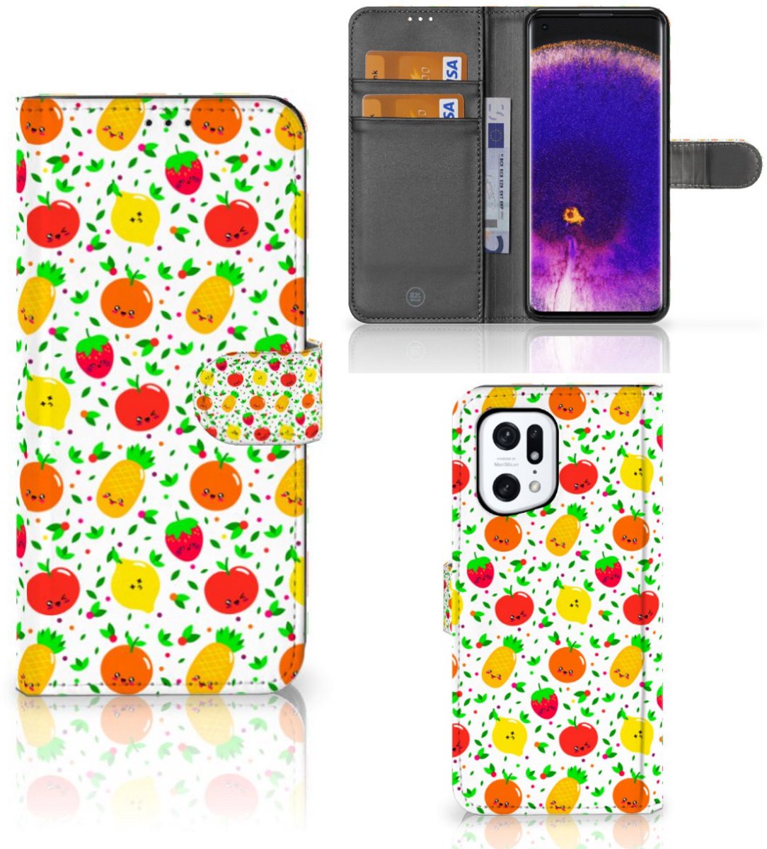 OPPO Find X5 Pro Book Cover Fruits
