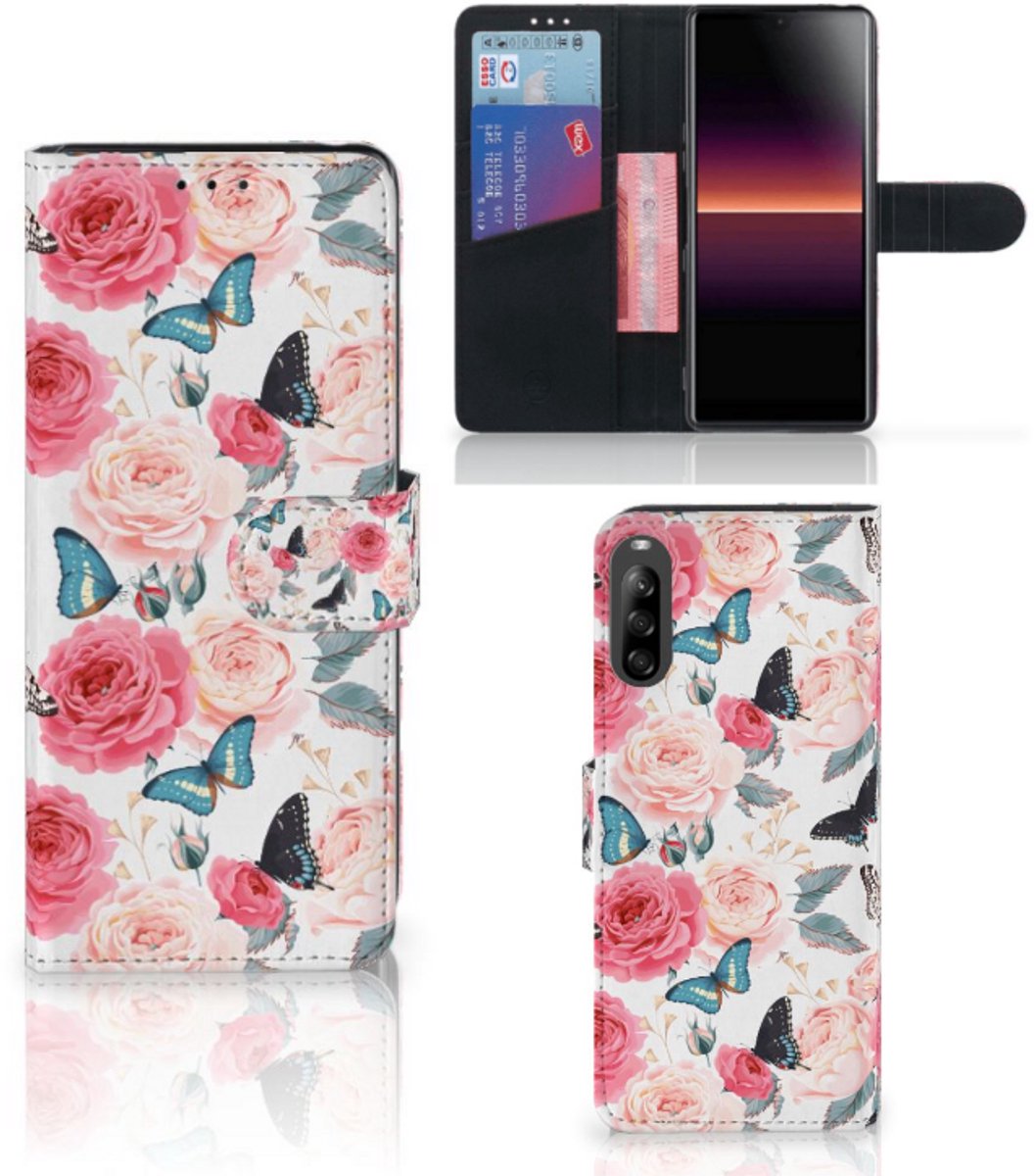 Sony Xperia L4 Hoesje Butterfly Roses