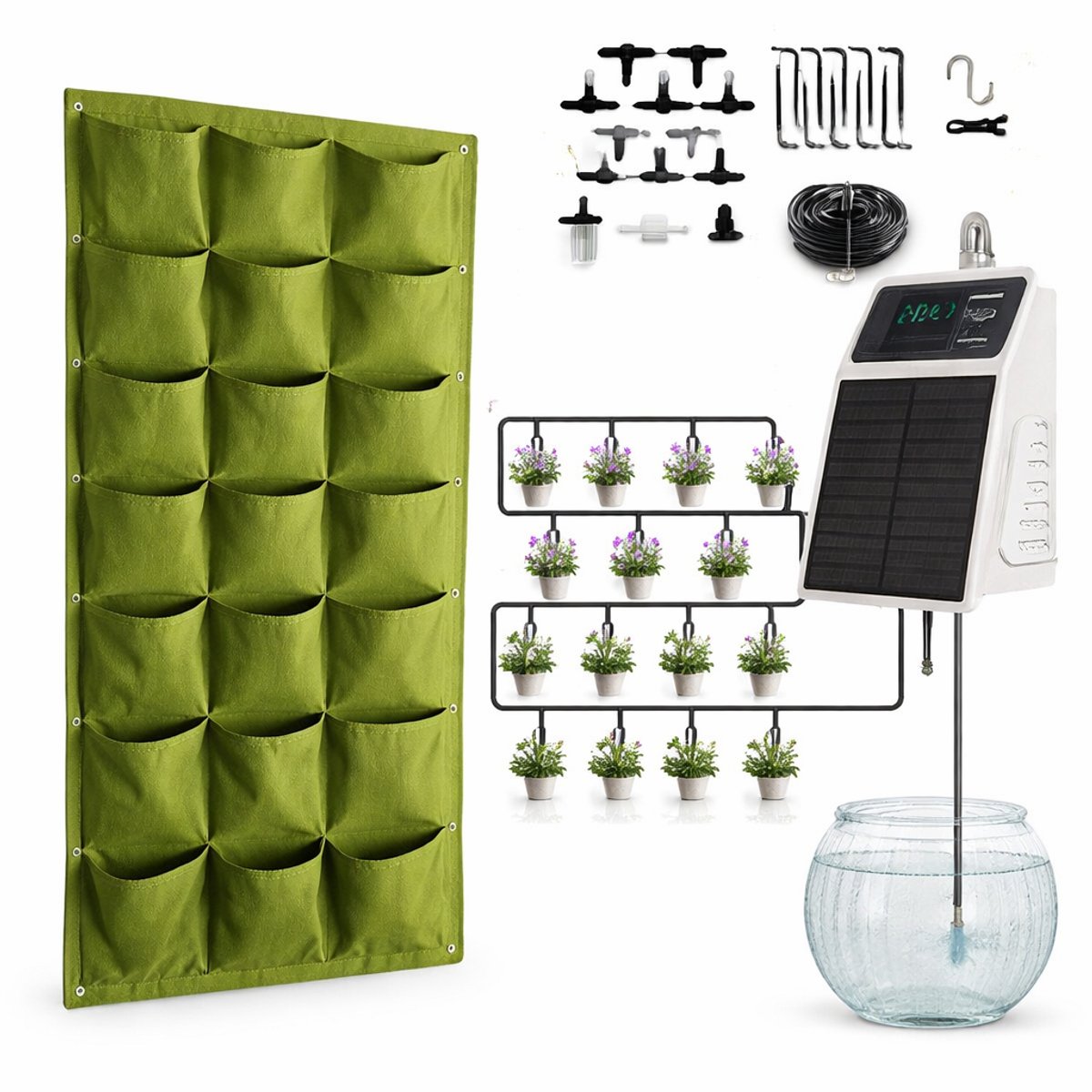Jurrys Plantenbak - Bloemenbak - Plantenhanger - Druppelsysteem - Set met bewateringssysteem - Praktisch - Automatisch - 30x60cm