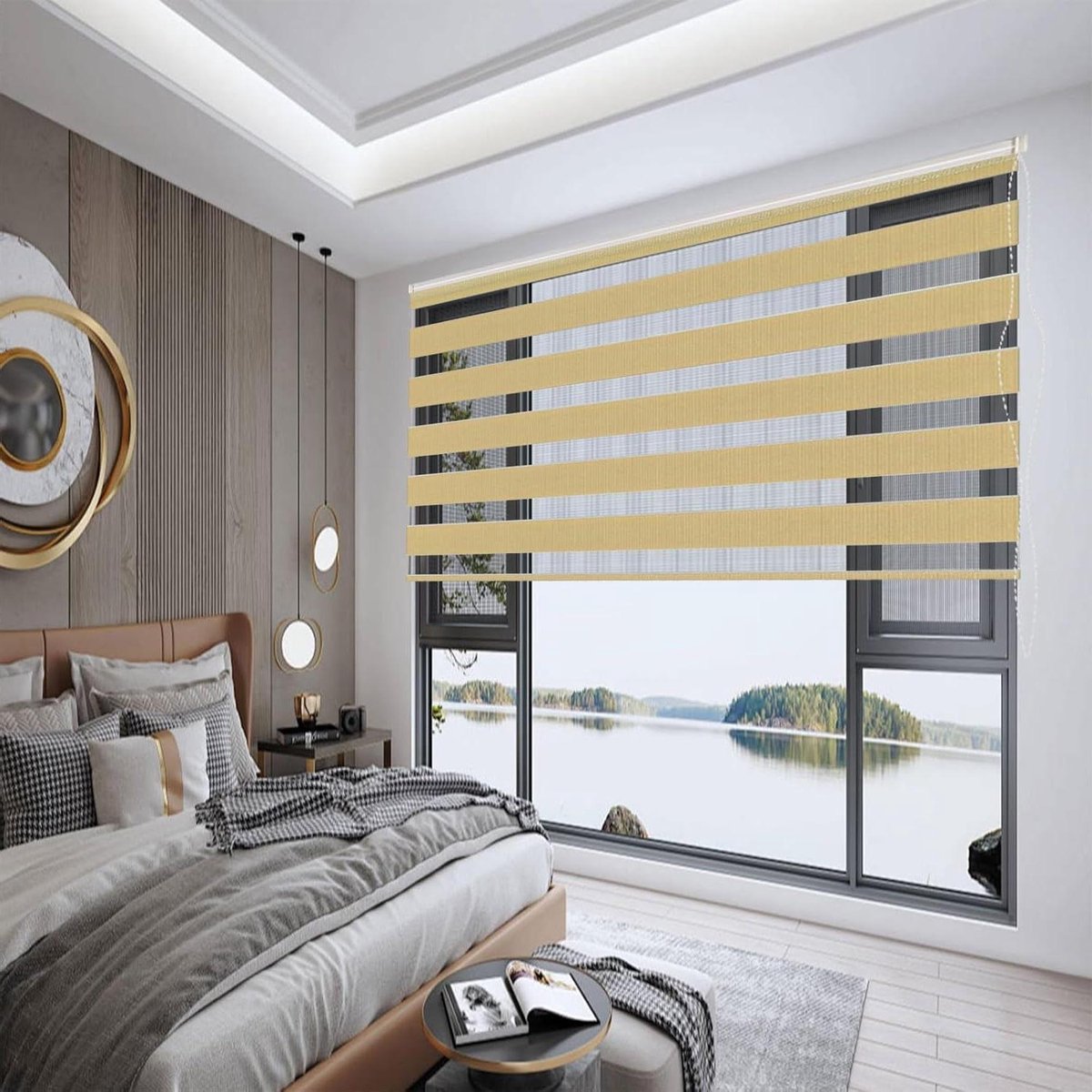 Dubbel Rolgordijn Verduisterend 80 x 150 cm Lichtdoorlatend Verduisterend Jaloezieën Black