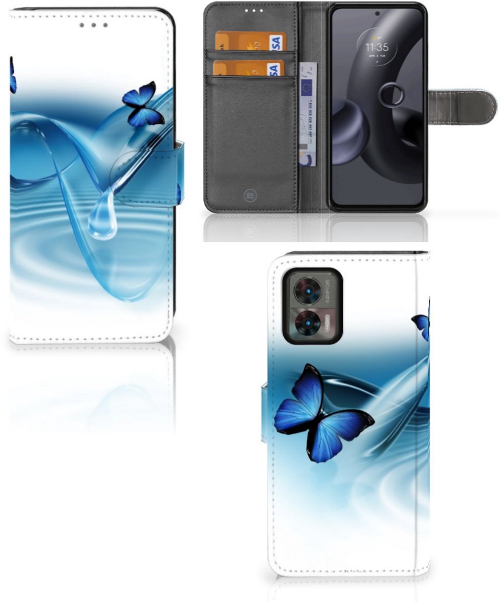 Motorola Edge 30 Neo Telefoonhoesje met Pasjes Vlinders