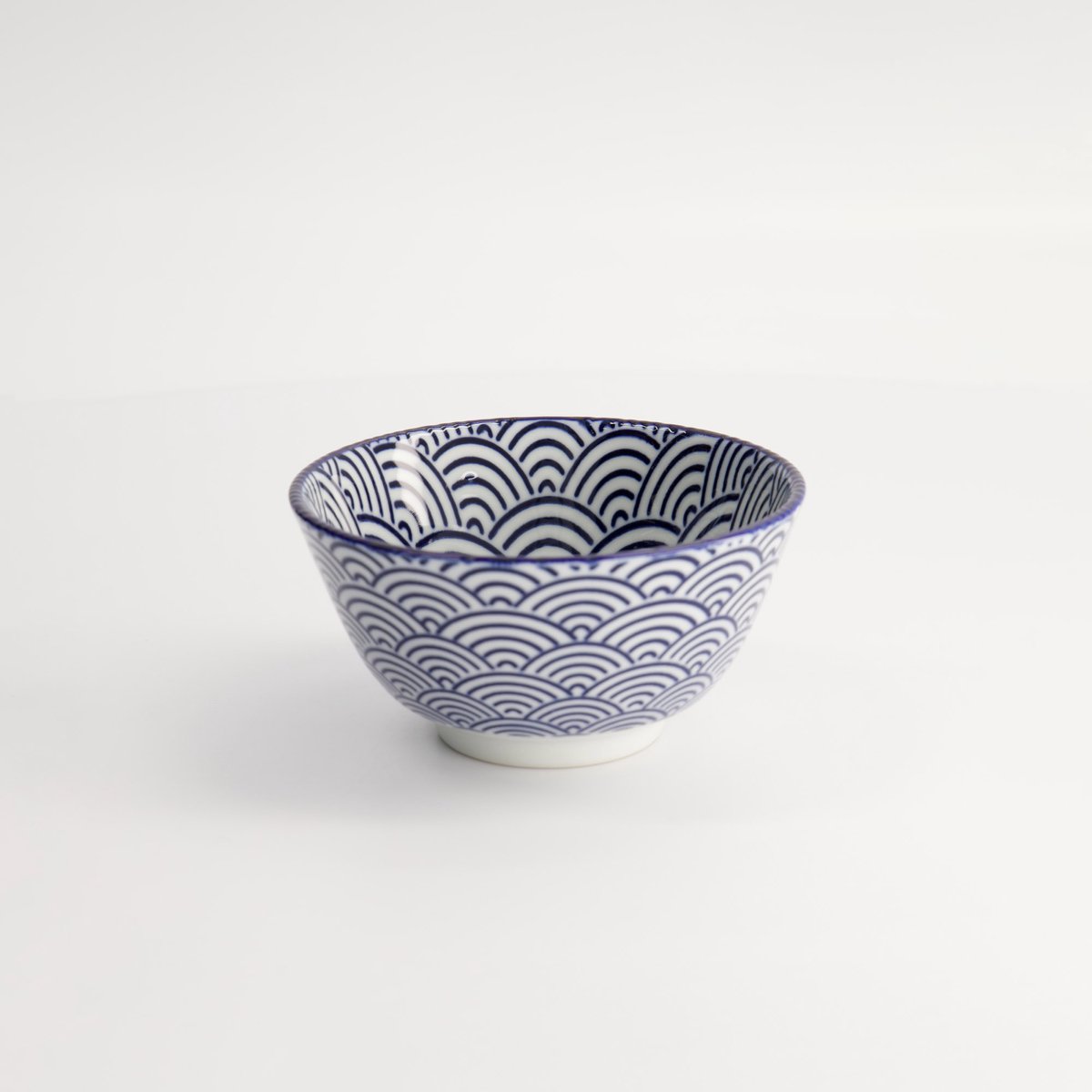Tokyo Design Studio - Nippon Blue - Rijstkom - Golf - 300 ml - 12 x 6.4 cm