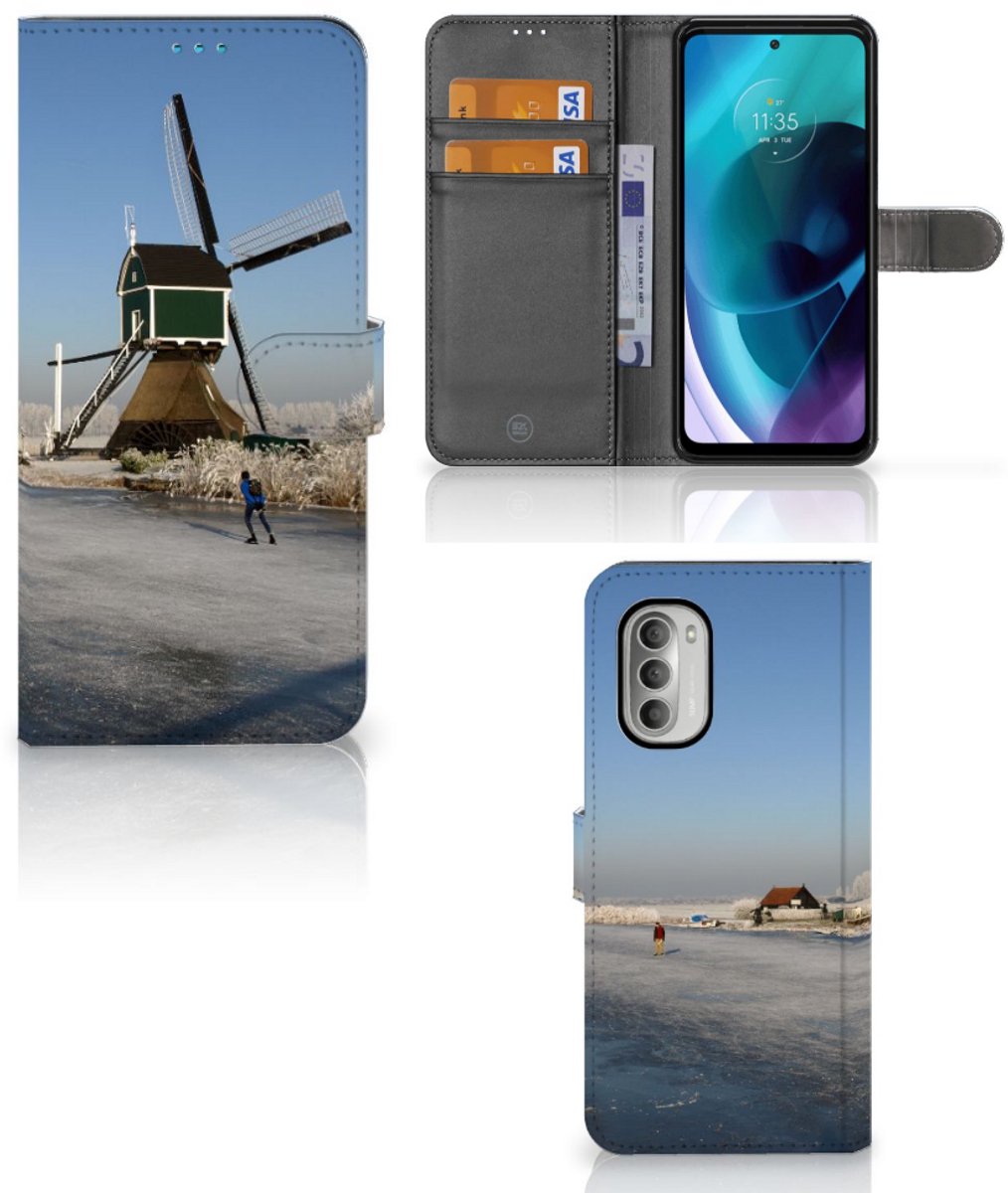 Motorola Moto G51 5G Flip Cover Schaatsers