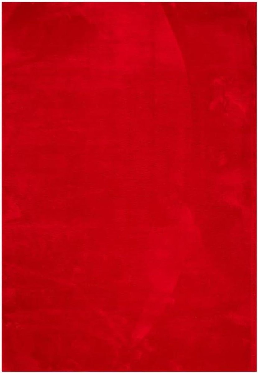 vidaXL Vloerkleed HUARTE laagpolig zacht wasbaar 160x230 cm rood, tapijt, kleed, vloermat,