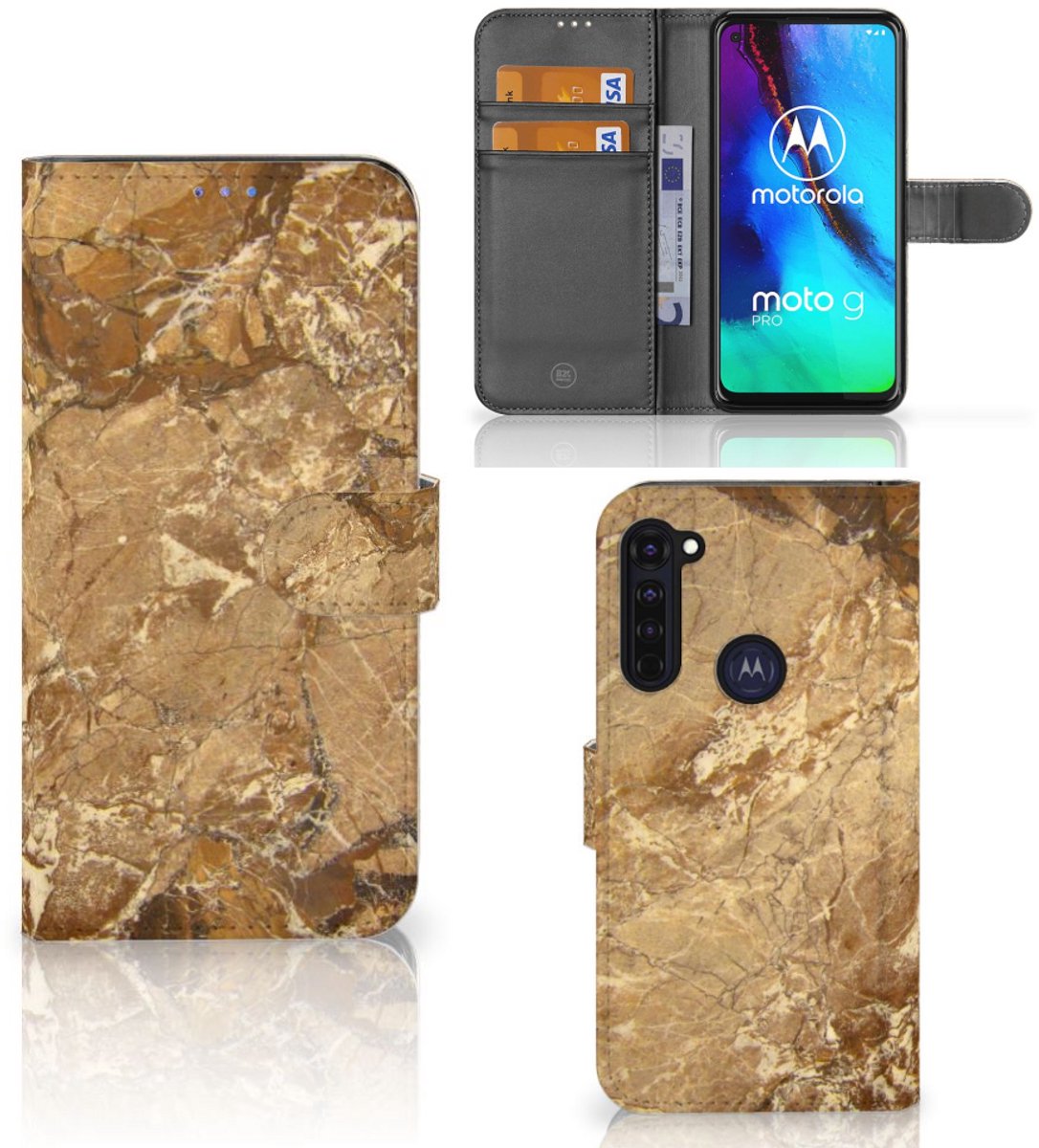 Motorola Moto G Pro Bookcase Marmer Creme