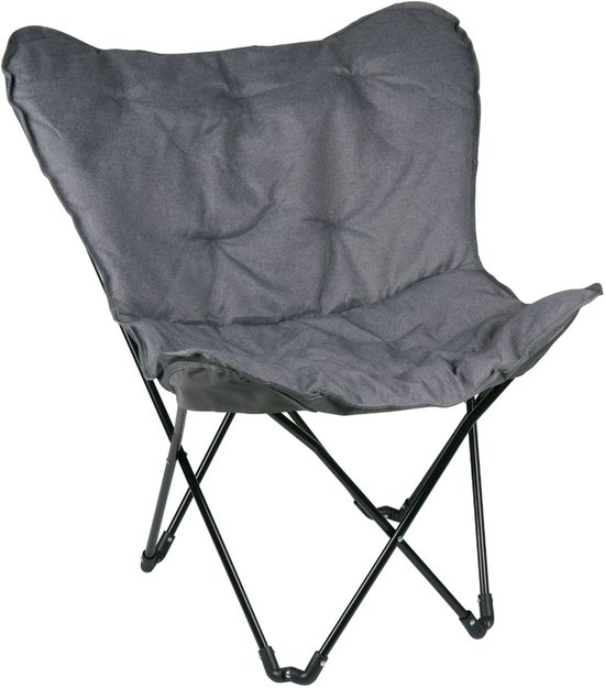 Camp active Vlinderstoel Opvouwbaar - Butterfly Chair Inclusief Draagtas - Campingstoel met Comfortabele Zitting - Lichtgewicht Klapstoel - 70 x 60 x 90 cm - Grijs van Camp Active — afbeelding 5