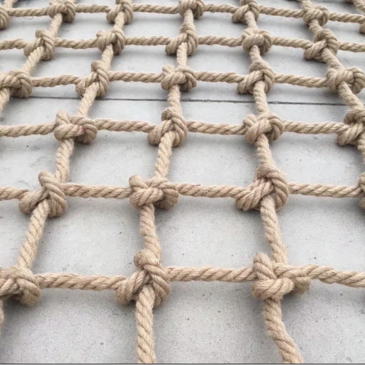 Hennep Touw Net - Veiligheidsnet Klimnet - Balustrade Beveiligen - Natuurlijk Jute Materiaal - 0.5x3m - Natuurlijk