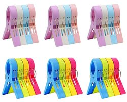 Wasknijpers - 24 Stuks - Grote Knijpers - Kunststof - Strandlaken Knijpers - Badlaken Clips - Heavy Duty Handdoekklemmen - Handdoekklemmen Voor Strandligstoelen - Winddicht - Voor Strandlaken, Beddengoed En Dikke Kleding - 11.5*8.1cm - Kleurrijk