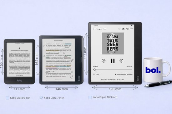 Kobo Libra Colour - E-reader - 7 inch kleurenscherm - 32GB - Luisterboeken - Wit