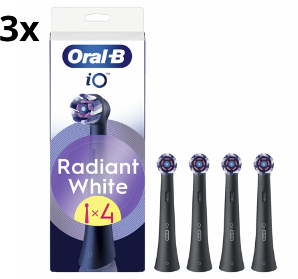 Oral-B iO Radiant White Opzetborstels - Zwart - 3 x 4 stuks