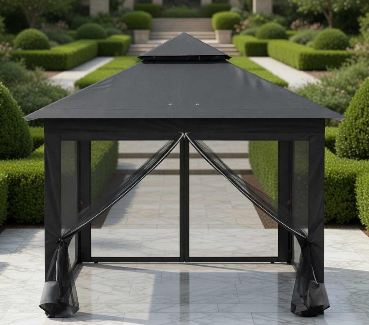 Premium 3x3m Pop-Up Paviljoen met Muggennet | Waterdicht Partytent voor Tuin & Feest | UV-Bescherming | In Hoogte Verstelbare Party Tent met 4 Zijpanelen – medahomestore