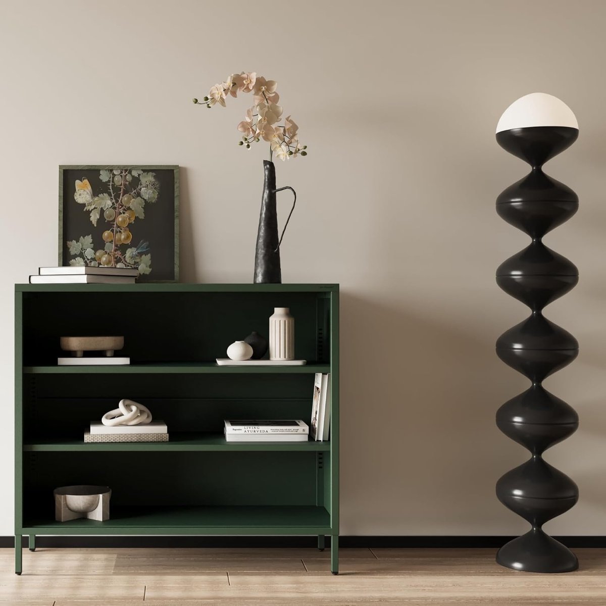 Luxe Boekenkast – Groen – 100x90x35 cm – Industrohome