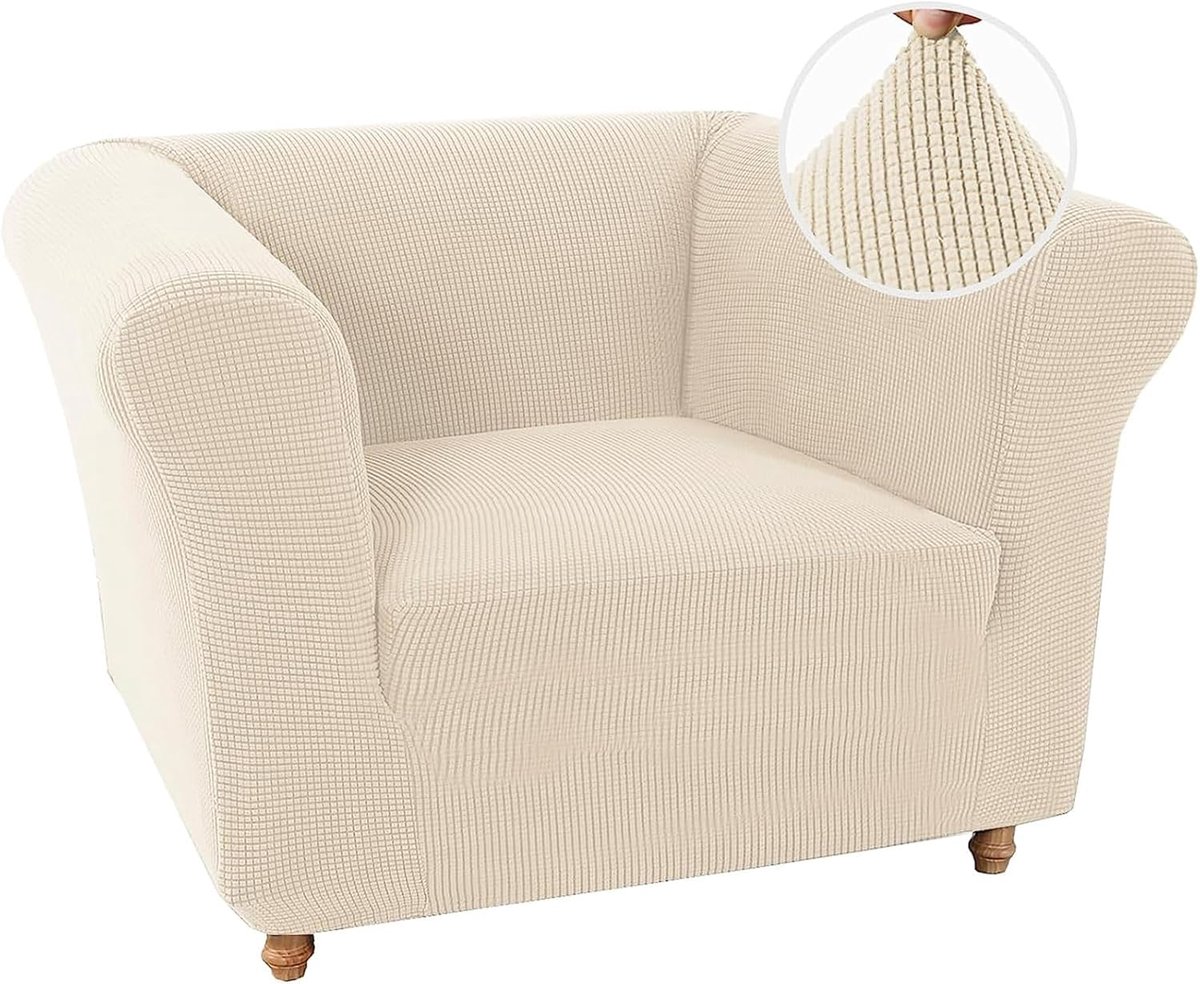 CE BXFUL Serie - El-astische Fotelhoes - 1-zitter - 78-120 cm - Beige
