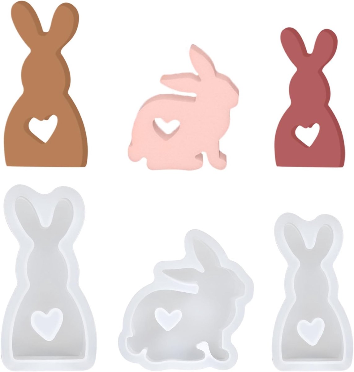 CE - Silicone Pasen Gietvorm - Konijntjesvorm - Herbruikbaar - 3 Stuks