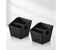 Set van 2 – uitklopbak koffie - Koffiedikbak - Espresso-afklopbakken – Afklopbakken voor koffiedik (4,6 inch) – Met uitneembare afklopstang – Antislipbasis – Duurzame opvangbak voor koffiedik – Geschikt voor espressomachines