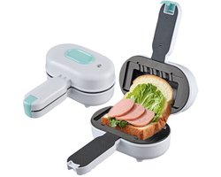 Handige ontbijtbereider – tosti apparaat – Compacte sandwichmaker – Broodbakker – Paninipers – Broodrooster – Hotdogmaker