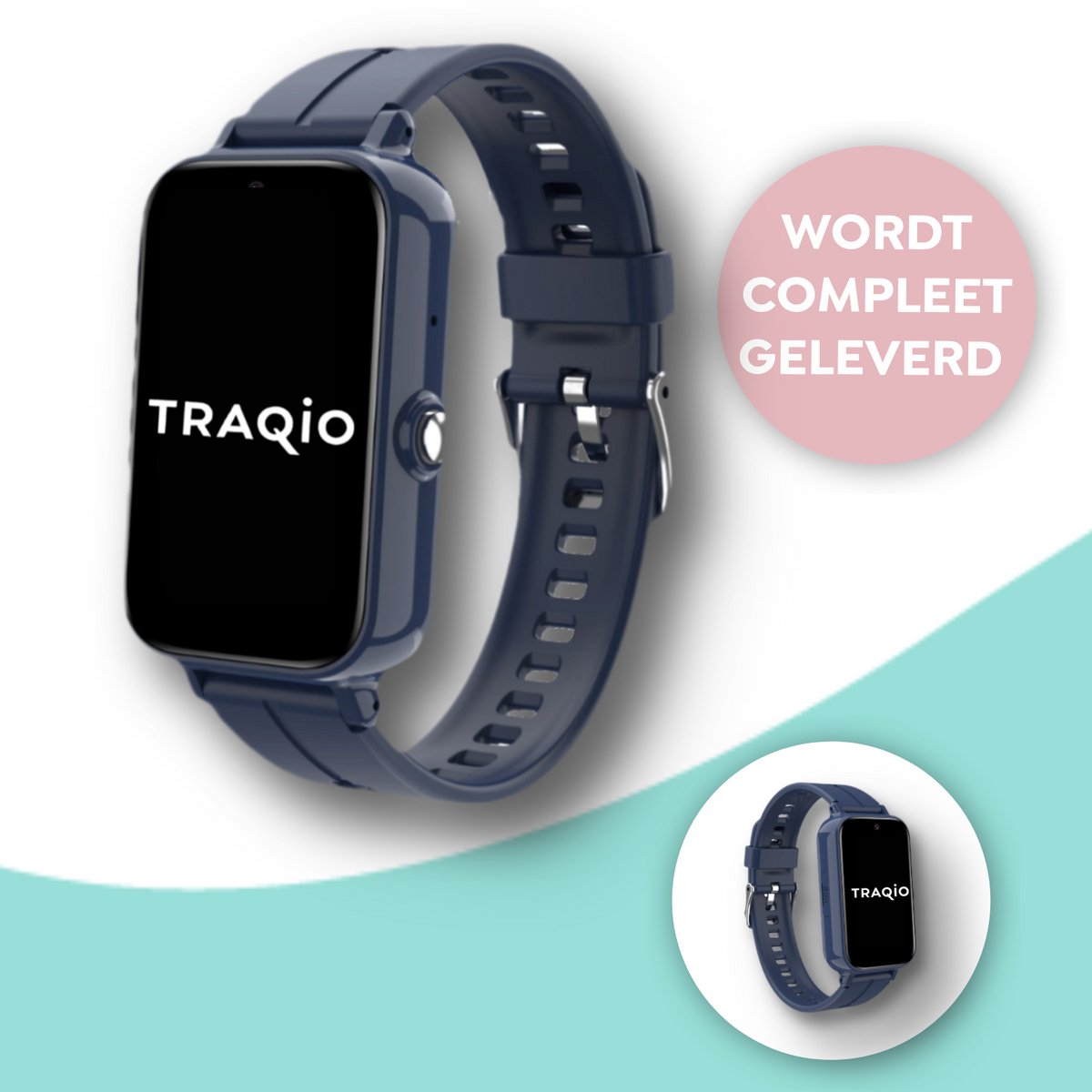 Traqio TRQ11 - GPS horloge kinderen - gps horloge kind - kinderhorloge bellen - veilig buiten spelen horloge kind - kinderhorloge met gps - kinderhorloge - Kinder smartwatch GPS - GPS horloge school - Blauw