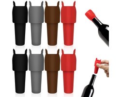 CANIPHA Silicone Wijnfles Stopper Set - 8 Stuks Veelkleurig T-vormig Design - Vaatwasserbestendig