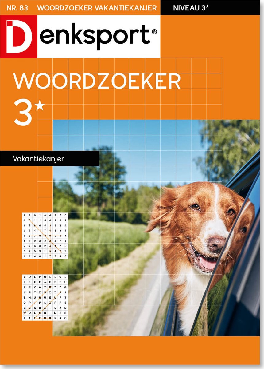 Denksport Puzzelboek Woordzoeker 3* vakantiekanjer, editie 83