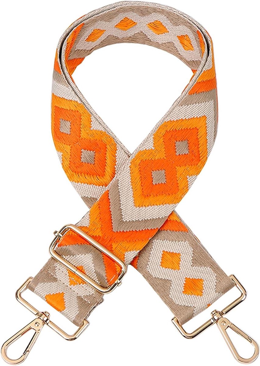 Schouderband Vervanging - Tasband Crossbody - Tas Personaliseren - Verstelbare Lengte - Breedte 5CM - Oranje Goud