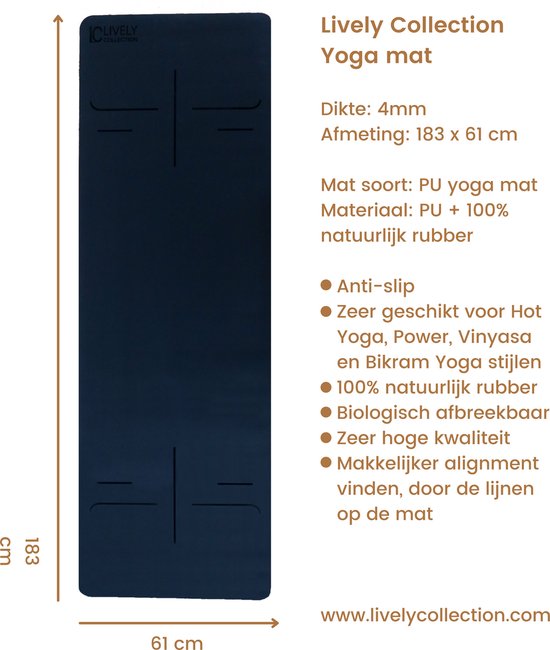 yoga mat -natuurlijk rubber - bio yogamat - PU yogamat - ashtanga mat - pro grip - 183 cm x 81 cm x 4mm - zwart van FORM. — afbeelding 4