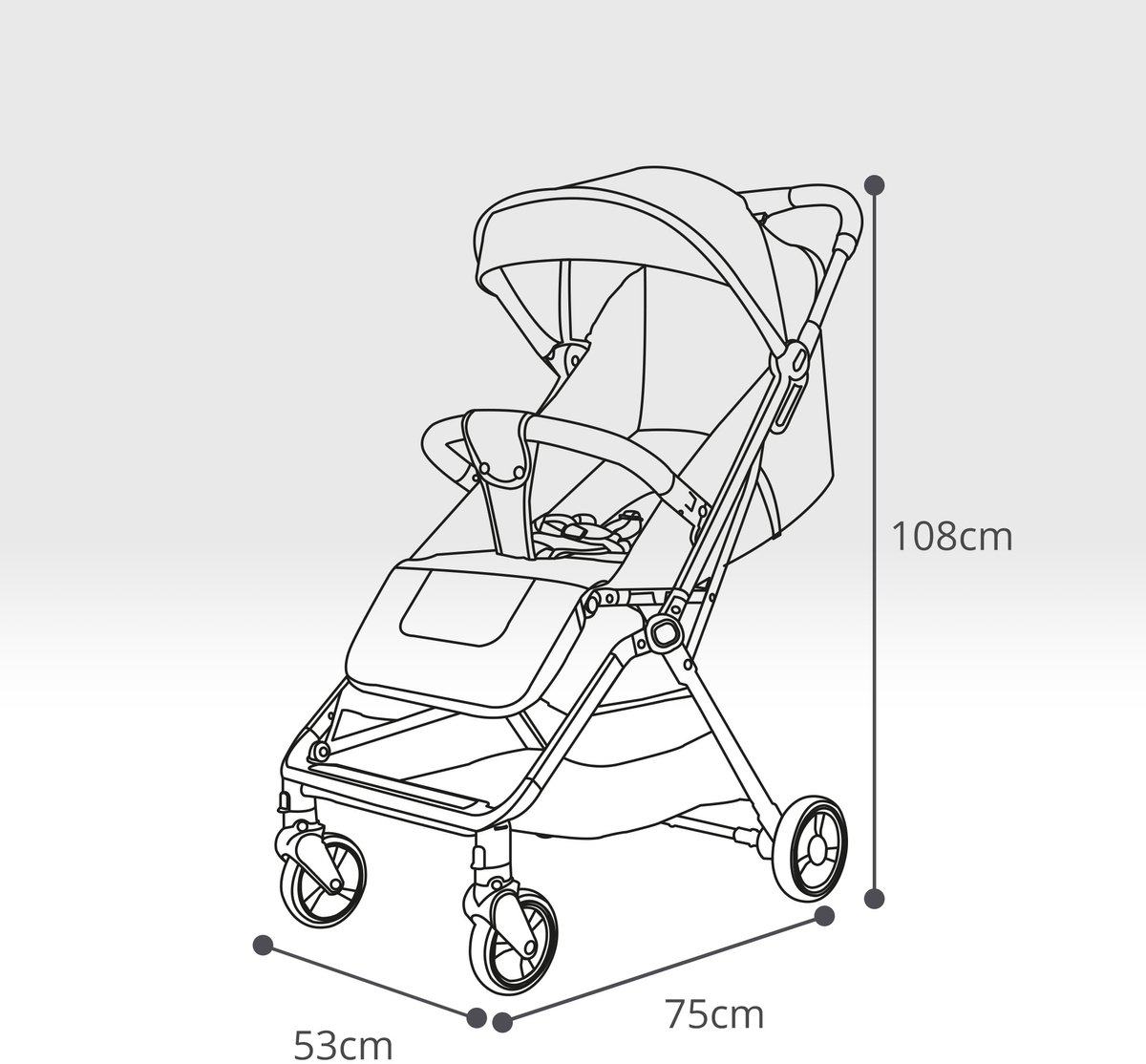LUVION® Oslo Buggy - Plooibuggy lichtgewicht inklapbaar - Beige - Inclusief Travel Bag thumbnail 5
