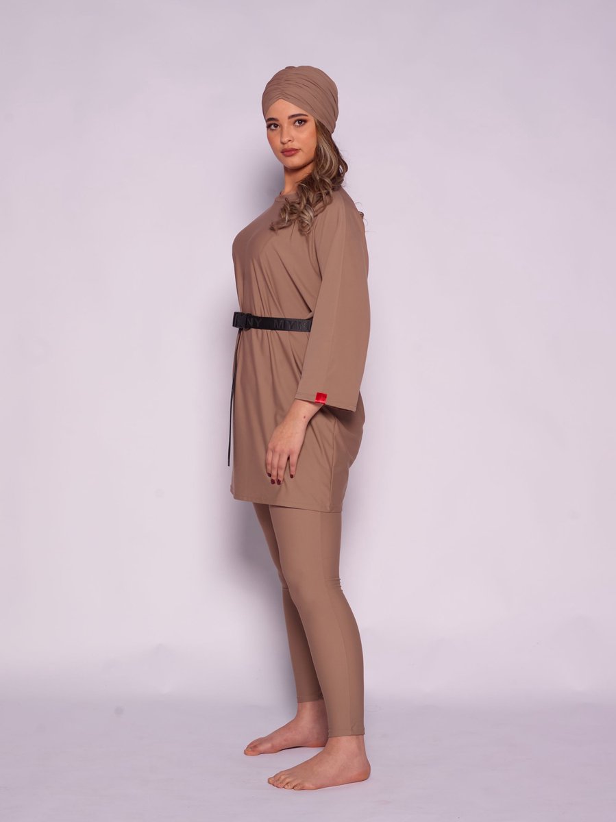 MYKINY BRAND - Burkini Maya - Bruin - Maat L- badpak - waterafstotend