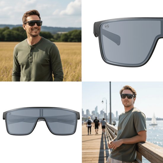 MowMow Horizon Zonnebril - Gepolariseerd - Heren - Dames - Grijs transparant frame van Merkloos — afbeelding 5