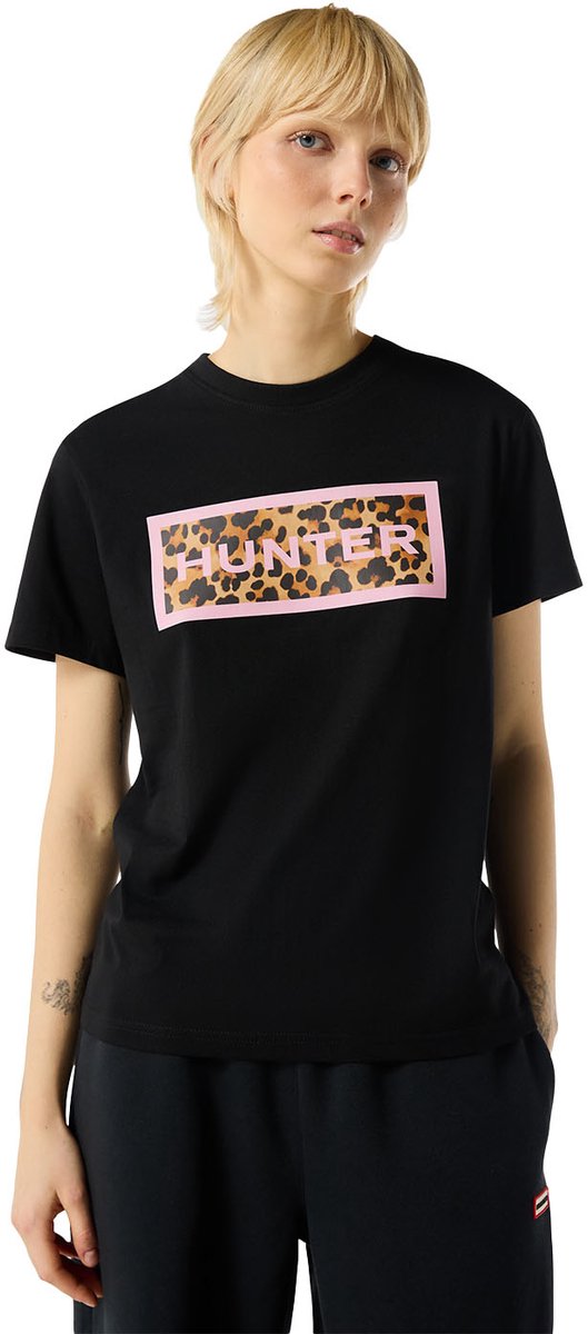 Hunter Label Essentials Filled Logo Tee Zwart