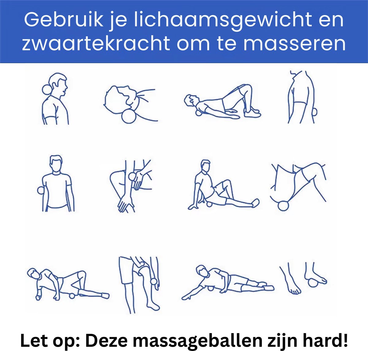 Massage Bal - Harde Spierknoop Bal - Acupunctuur - Massagebal Voeten - Hard - Set van 3 thumbnail 2