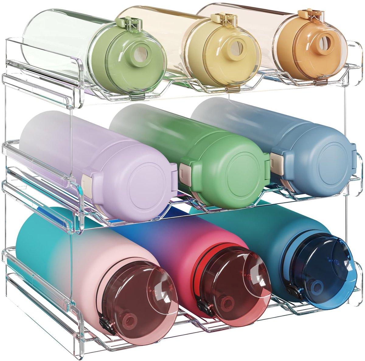 Lifewit Stapelbare Waterfles Organizer - Ideaal voor Keuken, Kasten en Vriezer