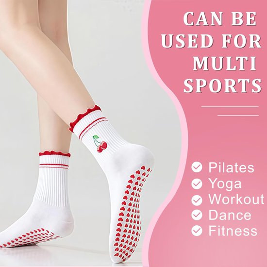 Kotkiddy Pilates Grip Socks - 4 Paar Antislip Kousen voor Yoga en Barre - Multicolour — afbeelding 2