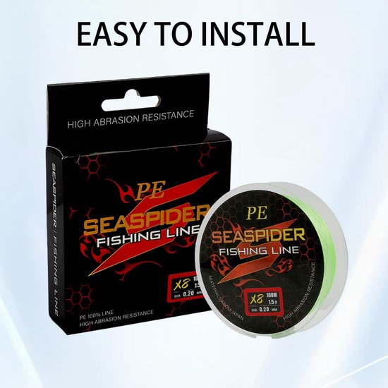 NTHProducts - Visserslijn - Braided Fishing Line - Hoge flexibiliteit - Groene kleur - Duurzaam vismateriaal - Geschikt voor roofvis - 100 m — afbeelding 2