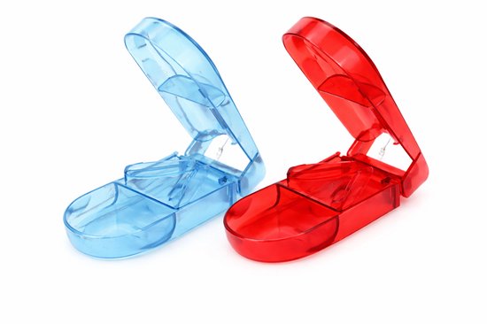 Coupe-pilule - Coupe-médicaments professionnel - Portable - Séparateur de comprimés - Coupe-médicaments et diviseur de pilules - Diviser les médicaments avec coupe-médicaments - Boîte de rangement robuste - Cadeau cadeau - Blauw