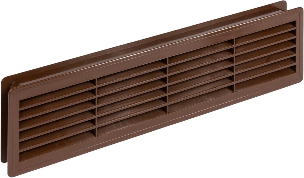 Deurrooster Ventilatie - Ventilatiedeksel Deur - Luchtstroom Creëren - Dubbelzijdig ABS Plastic - 460 x 135 mm - Bruin