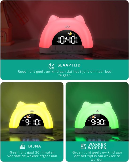VLSelect®Slaaptrainer kinderen - Slaapwekker - Kinderwekker - Automatisch Dimbaar van Merkloos — afbeelding 5