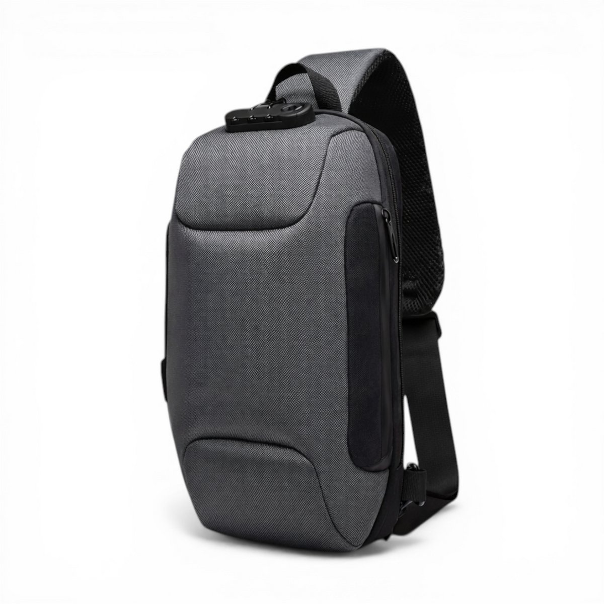 Anti-Diefstal Sling Bag - Crossbody Rugzak - Waterdichte Schoudertas - Laptop - Tablet Tas - Met Cijferslot - Grijs