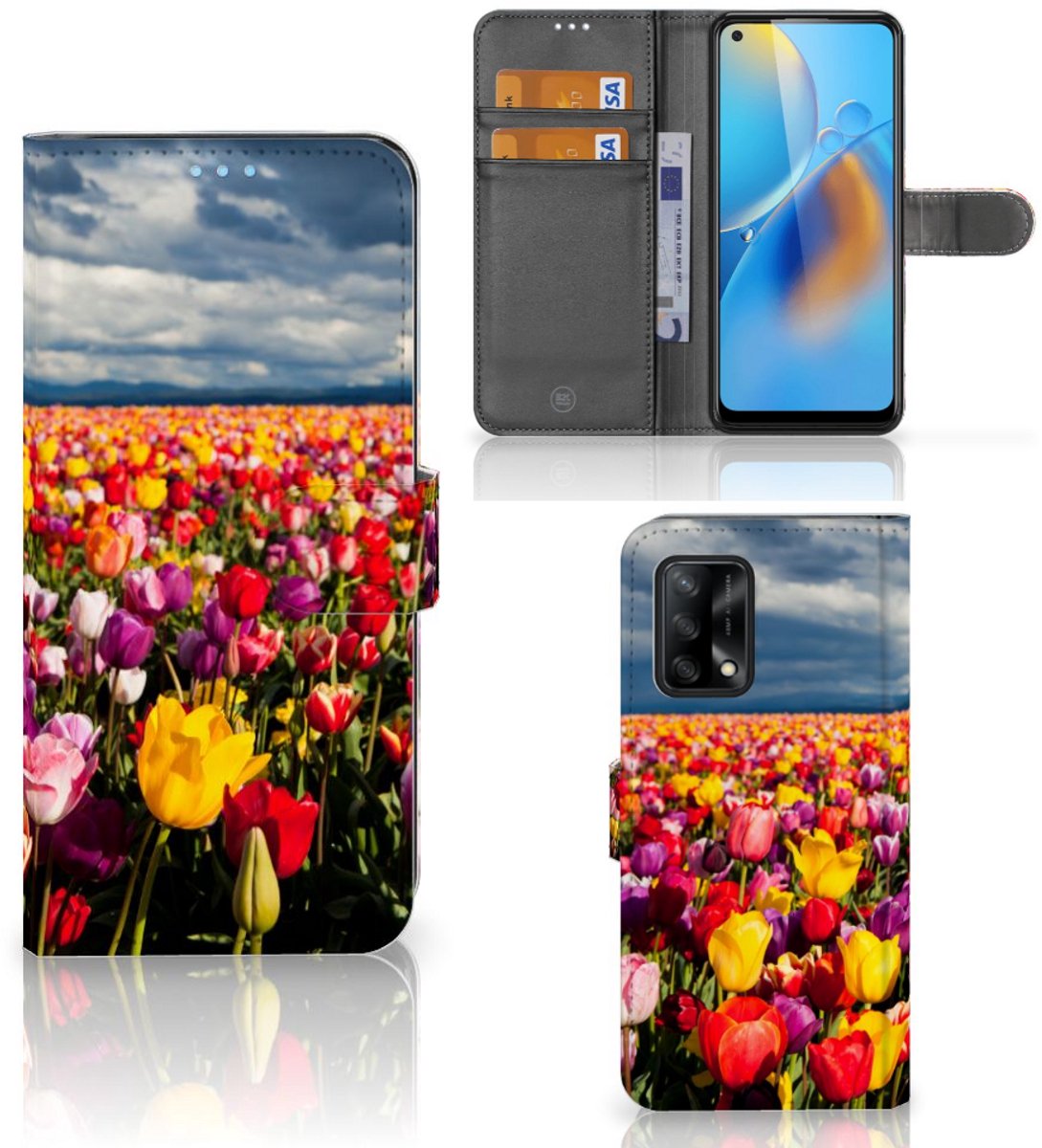 OPPO A74 4G Hoesje Tulpen