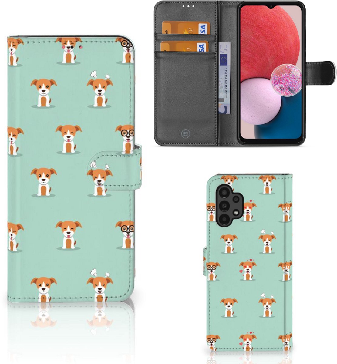 Samsung Galaxy A13 (4G) Telefoonhoesje met Pasjes Pups