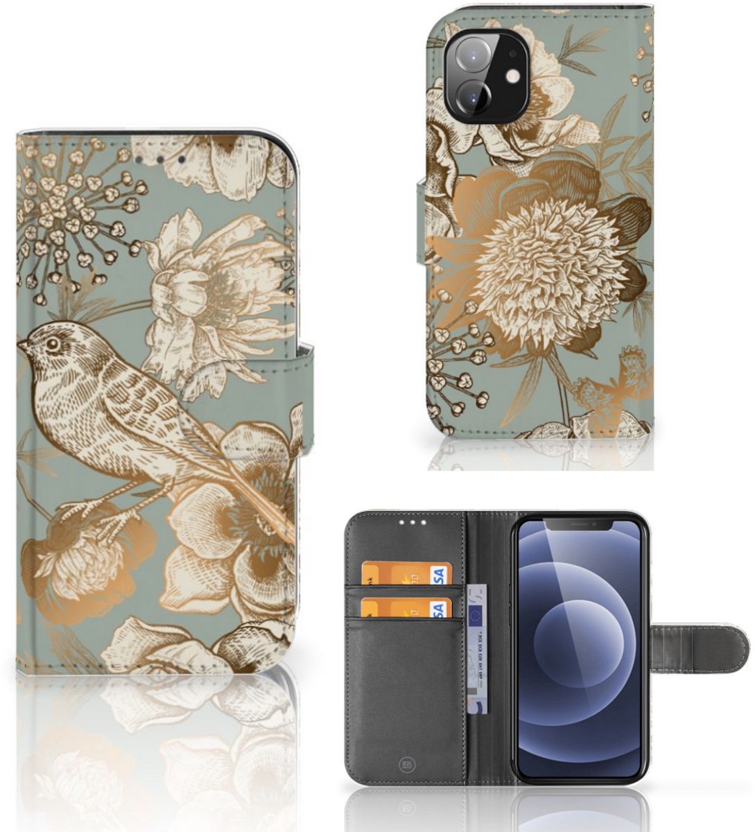 Hoesje voor Apple iPhone 12 Mini Vintage Bird Flowers