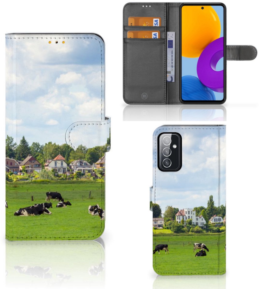 Samsung Galaxy M52 Telefoonhoesje met Pasjes Koeien