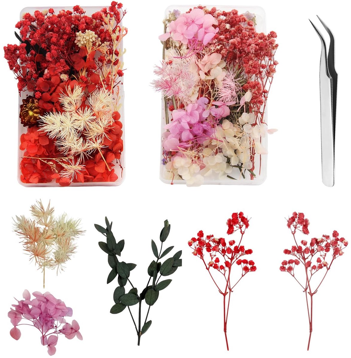 Cosensi - Drogen Bloemen - Decoratieve Epoxy Hars - Creatieve DIY Set - Geschikt voor Manicure en Decoratie - Inclusief Tweezers - Perfect voor Cad...
