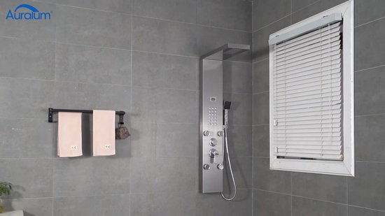 Lonheo RVS Douchepaneel - 4 Waterfuncties - LCD Display - Spa Massage Jets - Geborsteld Staal - Handdouche - Waterbesparend